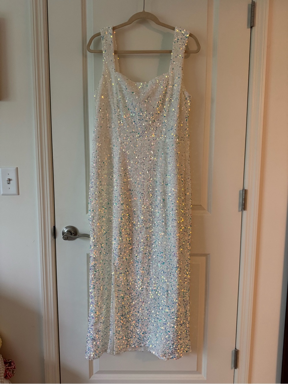 Show Me Your Mumu Eden Midi Dress — White Sequin Slit Dress - Picture 4 of 8